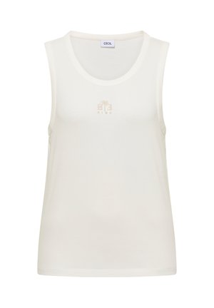 Cecil, TOP MIT RUNDHALS UND EMBROIDERY-DETAIL - Top - vanilla white