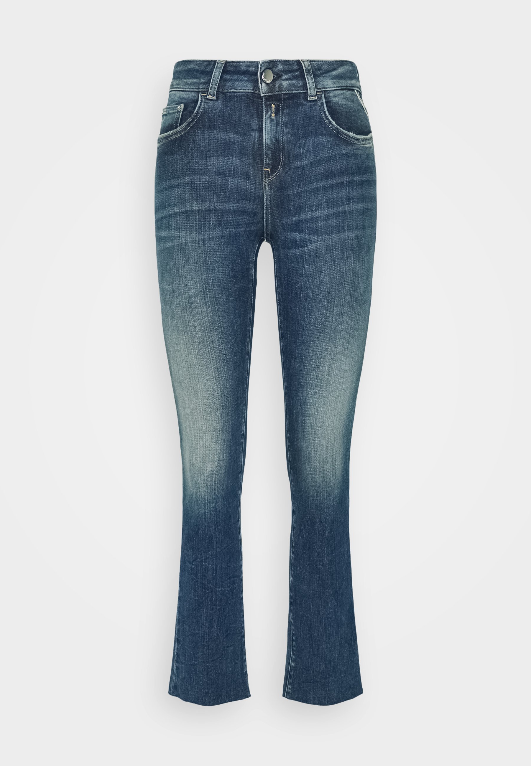 Replay FAABY FLARE CROP PANTS - Jeans slim fit - medium blue/blu denim -  Zalando.it