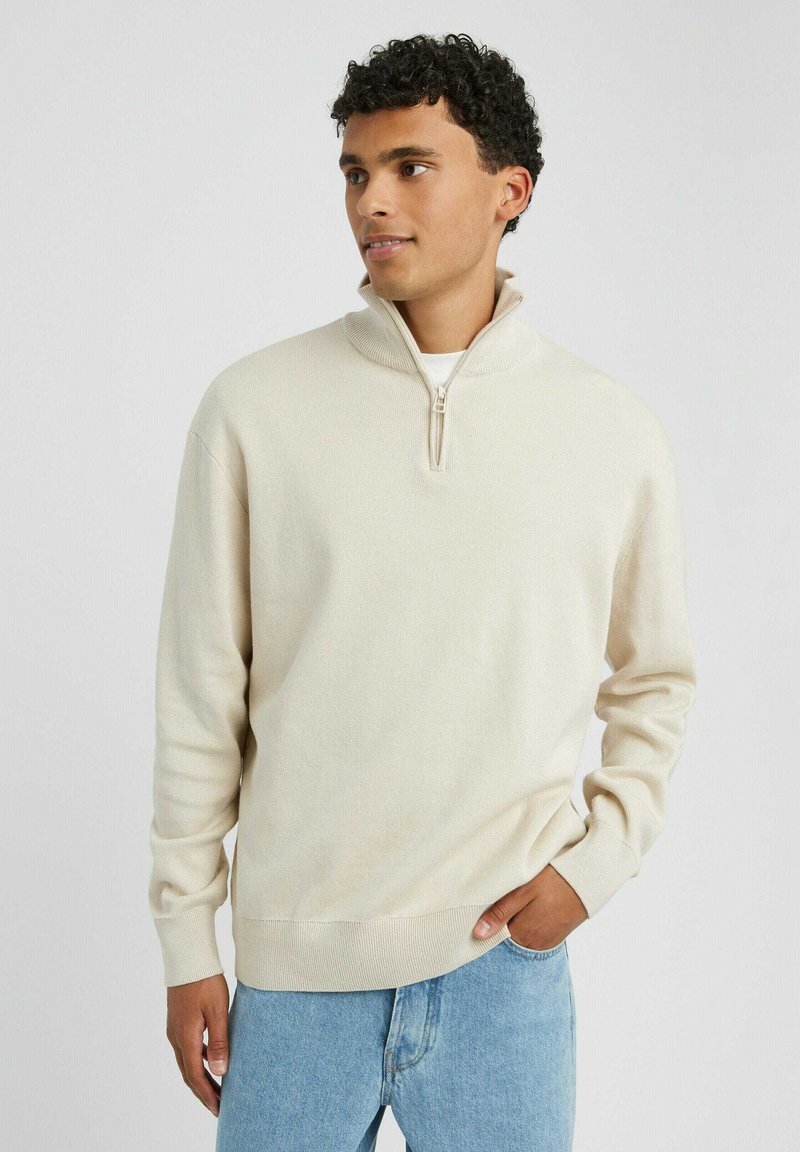 BZB COL MONTANT ZIPPÉ - Pullover - beige