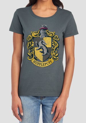 Harry Potter, HARRY POTTER DISTRESSED HUFFLEPUFF CREST - Print T-shirt - anthracite