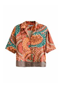 Next SHORT SLEEVE CRINKLE - REGULAR FIT - Užsagstoma palaidinė - brown multi paisley border print