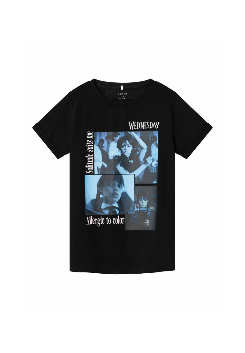 name it T-shirt print zwart
