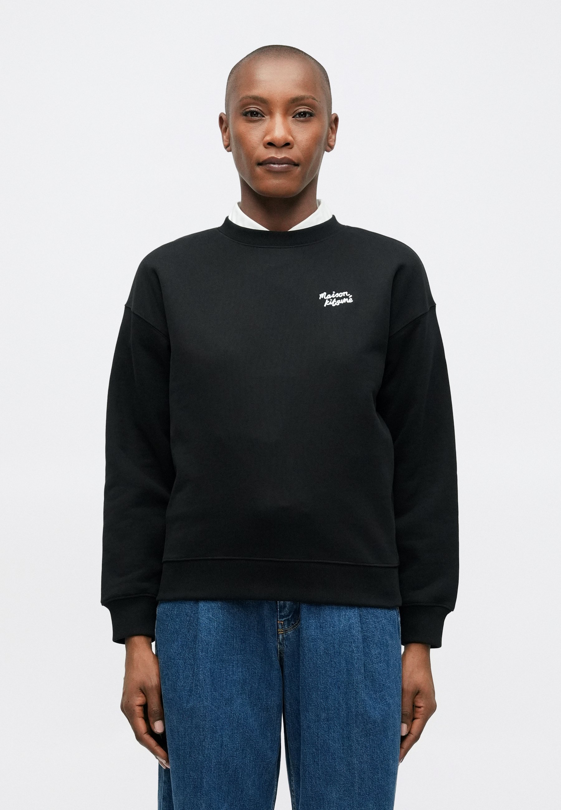 Maison Kitsuné HANDWRITING COMFORT - Sweatshirt - black/white 