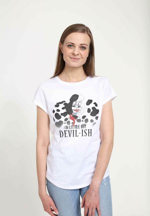 101 DALMATIANS SCARY EVIL CRUELLA - T-shirt imprimé - white