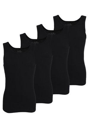 4ER PACK - Undershirt - schwarz dunkel uni