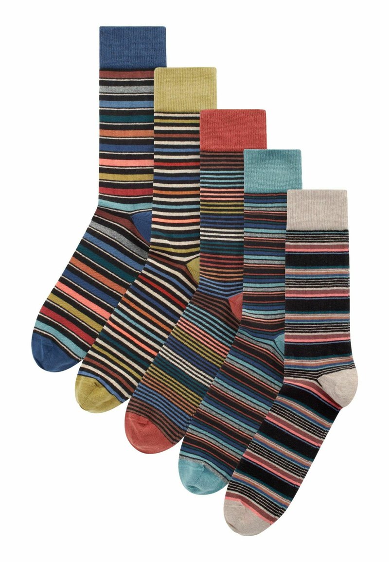 Next 5 PACK REGULAR FIT - Strømper - neutral green colour pop stripe