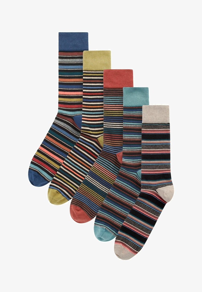 Next 5 PACK REGULAR FIT - Zoknik - neutral green colour pop stripe