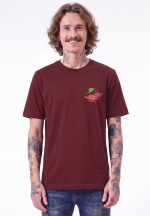 watapparel, CHERRY PLANETS UNISEX - T-shirt print - burgundy