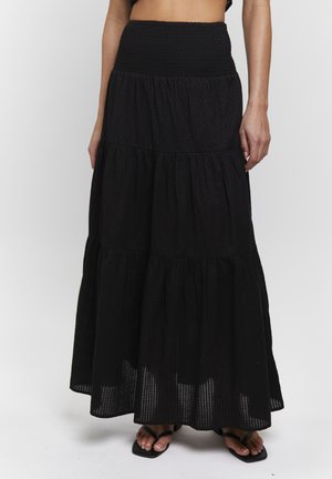 South Beach SHIRRED WAIST - Jupe longue - black