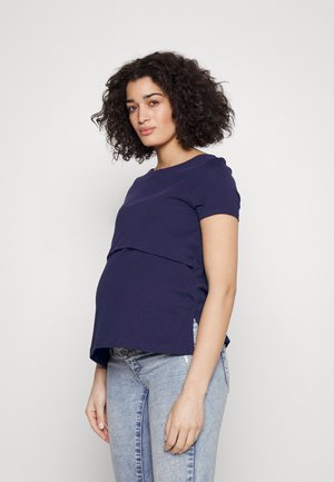 Anna Field MAMA MATERNITY LONG TEE  - Βασικό μπλουζάκι - dark blue