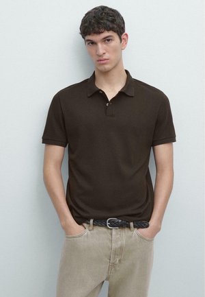 MICRO TEXTURED - Poloshirt - mottled dark brown