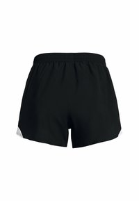 Svarta atletiska shorts med elastisk midja, med en strukturerad sidopanel och ett ventilerande material för komfort och rörelsefrihet.