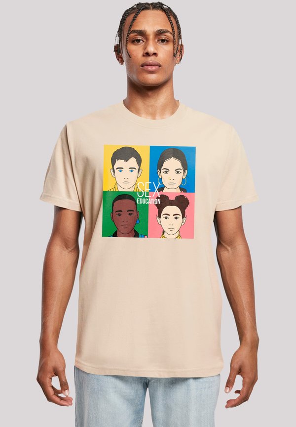 SEX EDUCATION BLUR COVER NETFLIX TV SERIES - T-Shirt print - sand