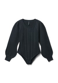 CON TRECCE - Maglione - ultrablack
