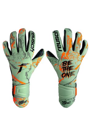 Gants de gardien de but - sharkgreen shockingorange black