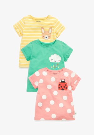 3 PACK CHARACTER POCKET - Print T-shirt - yellow/green/pink