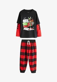 Unselected, red black reindeer check woven bottom