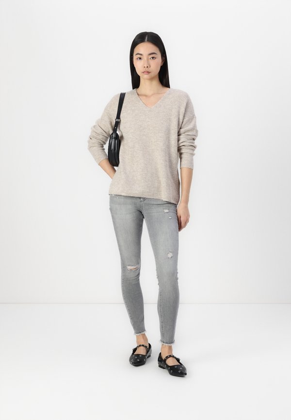 ONLCAMILLA V NECK - Jumper - pumice stone3