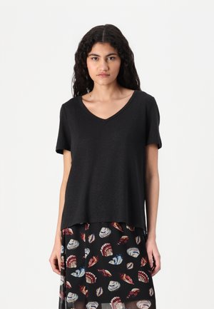 Object OBJTHEA V NECK - T-shirts - black