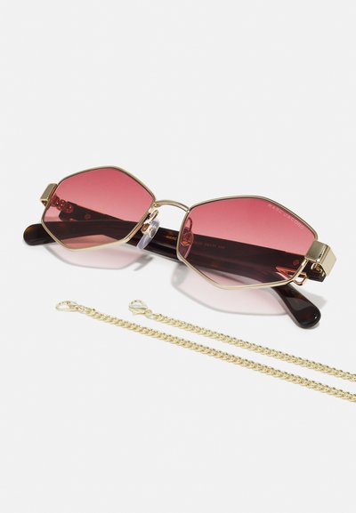 MARC JACOBS MARC UNISEX - Sunglasses - gold-coloured/burgundy