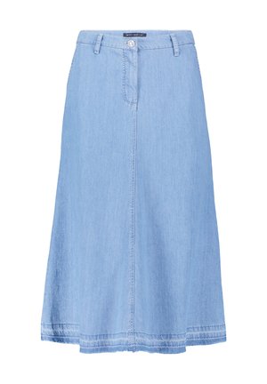 Betty Barclay MIT OFFENEM SAUM - Denim skirt - light blue denim