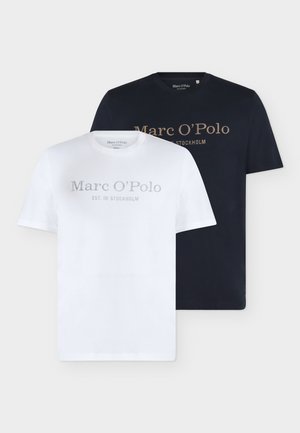 Marc O'Polo BIG LOGO 2 PACK - T-shirts print - white/dark blue