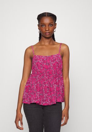 ONLY Petite ONLKEIRA PEPLUM SINGLET  - Μπλούζα - very berry aop/loral boho