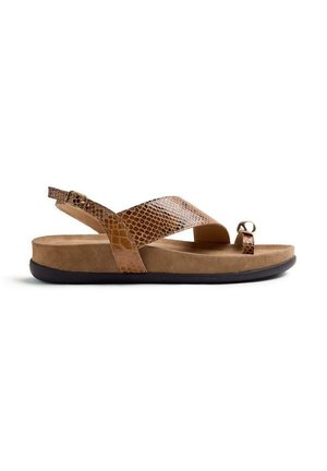 ANIMAL PRINT WITH TANAUAN JEWELRY - Sandalias de dedo - cuero