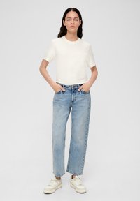 s.Oliver MIT WASCHUNG - Jean droit - hellblau