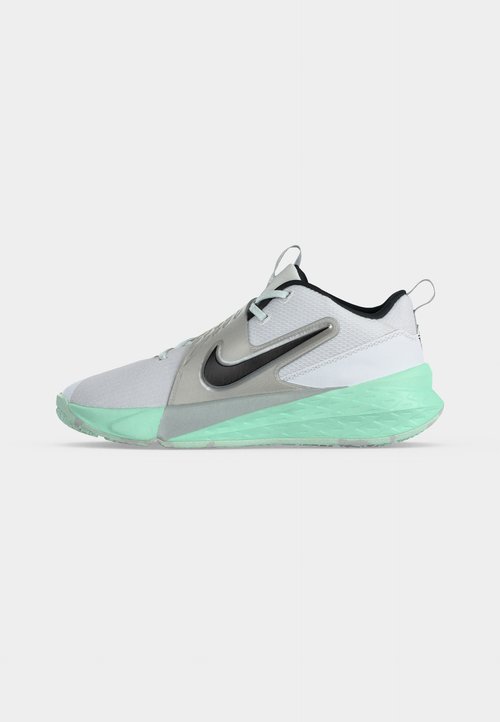 Nike TEAM HUSTLE D 12 GS UNISEX - Zapatillas de baloncesto - white/black/mint foam/metalilc silver-coloured/pure platinum-coloured — photo 2