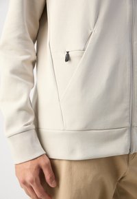 BOSS SAGGY - Majica s kapuljačom i patentnim zatvaračem - light beige
