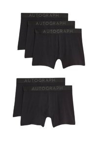 Czarne bokserki, wykonane z bawełny, z miękką elastyczną talią z logo "AUTOGRAPH". Wyświetlane cztery pary.