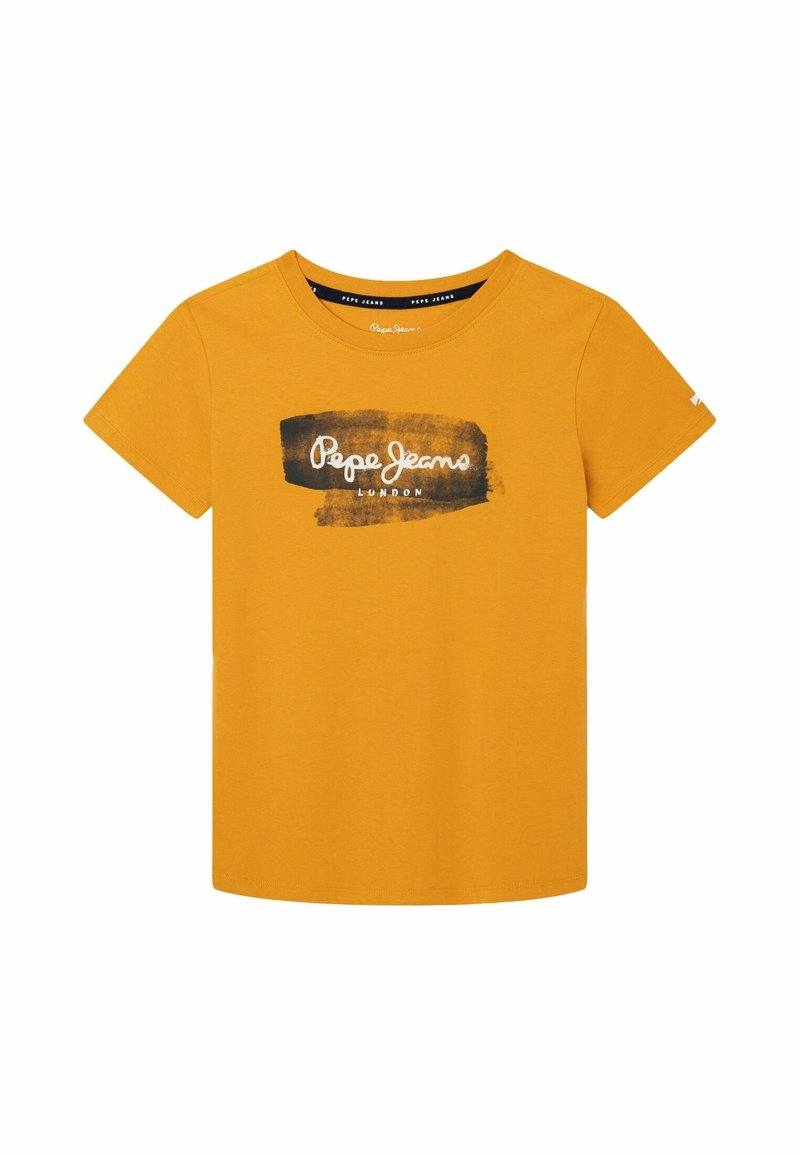 Pepe Jeans SETH JR - T-shirt med print - ochre yellow