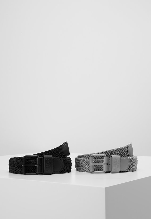 ELASTIC BELT 2 PACK - Palmikkovyö - black/grey
