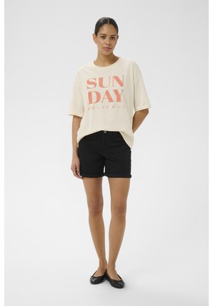 Kaffe Džinsa auduma šorti - black deep