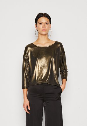 ONLY ONLELISA 3/4 SHINE - Μπλούζα με μακριά μανίκια - black detail/gold
