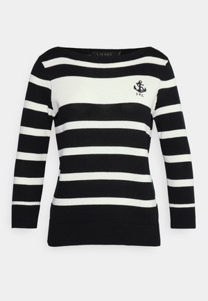ZENTANA MID SLEEVE - Pullover - black/ pale cream