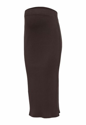 MAMALICIOUS, SKIRT HIGH WAIST MIDI SKIRT - Pencil skirt - chocolate torte