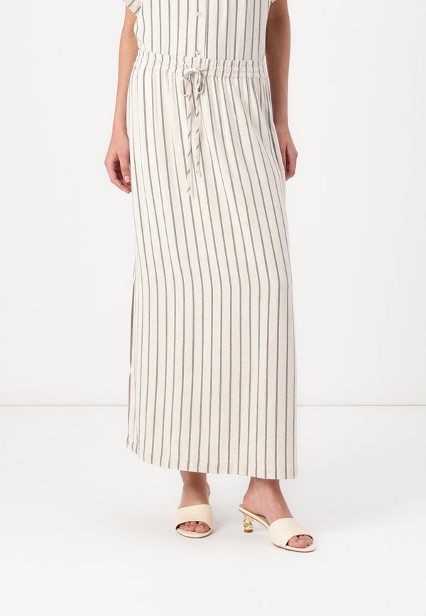 SLFVIVA STRIPED ANKLE SUN - Maxi skirt - sandshell