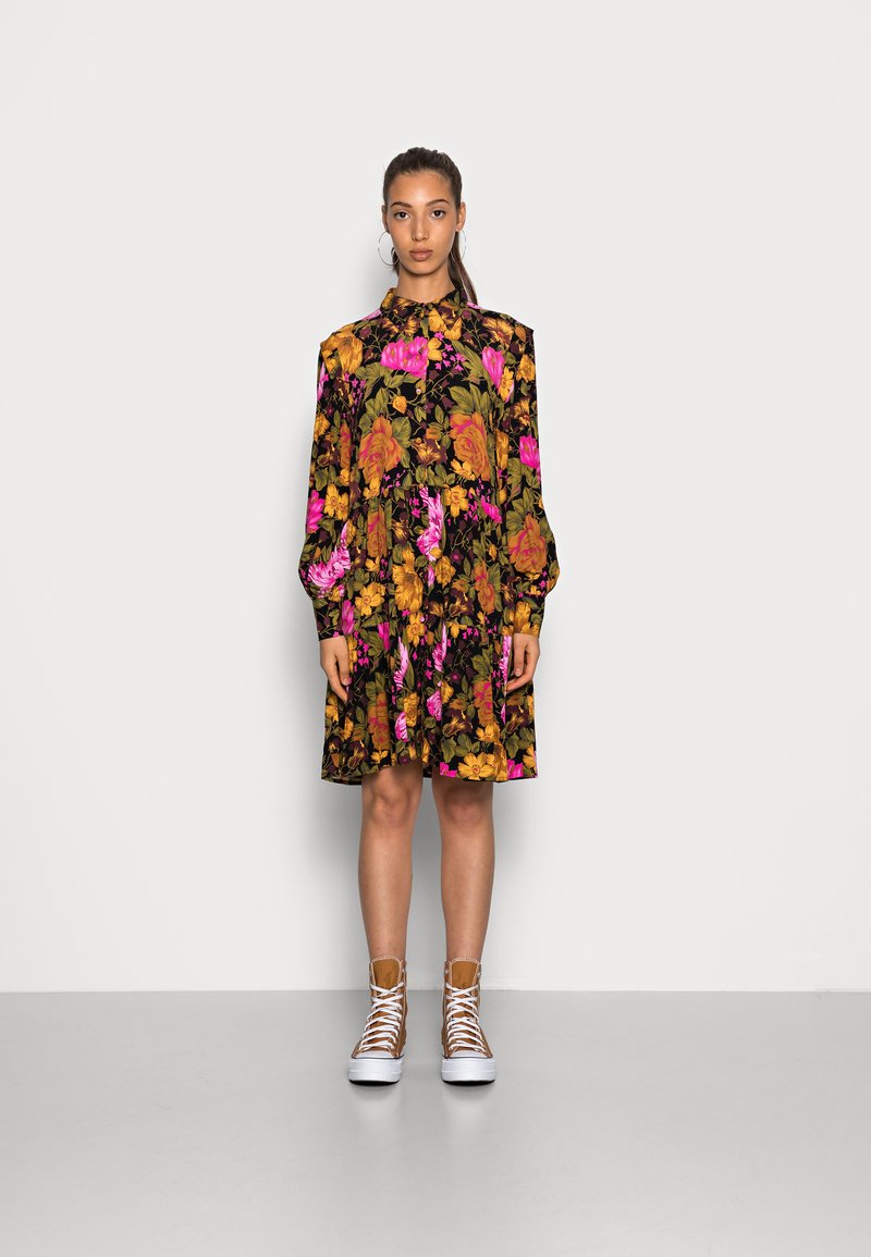 YAS YASAPOLLA SHIRT DRESS - Vestido camiseiro - black apolla