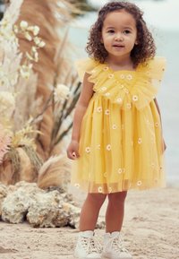 Next RUFFLE - REGULAR FIT - Nappali ruha - yellow daisy embroidered
