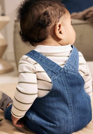 Next, DENIM BABY DUNGAREES AND POLO BODYSUIT SET - Body / Bodystocking - blue