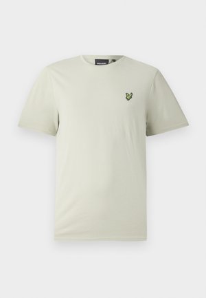 Svetlozelené bavlnené tričko s krátkymi rukávmi a okrúhlym výstrihom, s malým zeleným vyšitým logom na ľavej strane hrudníka.