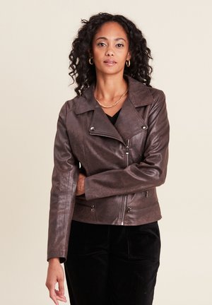 Breal BIKER-STIL MIT REISSVERSCHLUSS - Blazer - marron foncé