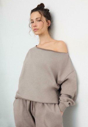 ROUND NECK  - Sweatshirt - mottled beige