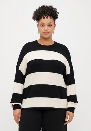 CARATIA LIFE STRIPE  - Striktrøje - black/whitecap gray melange