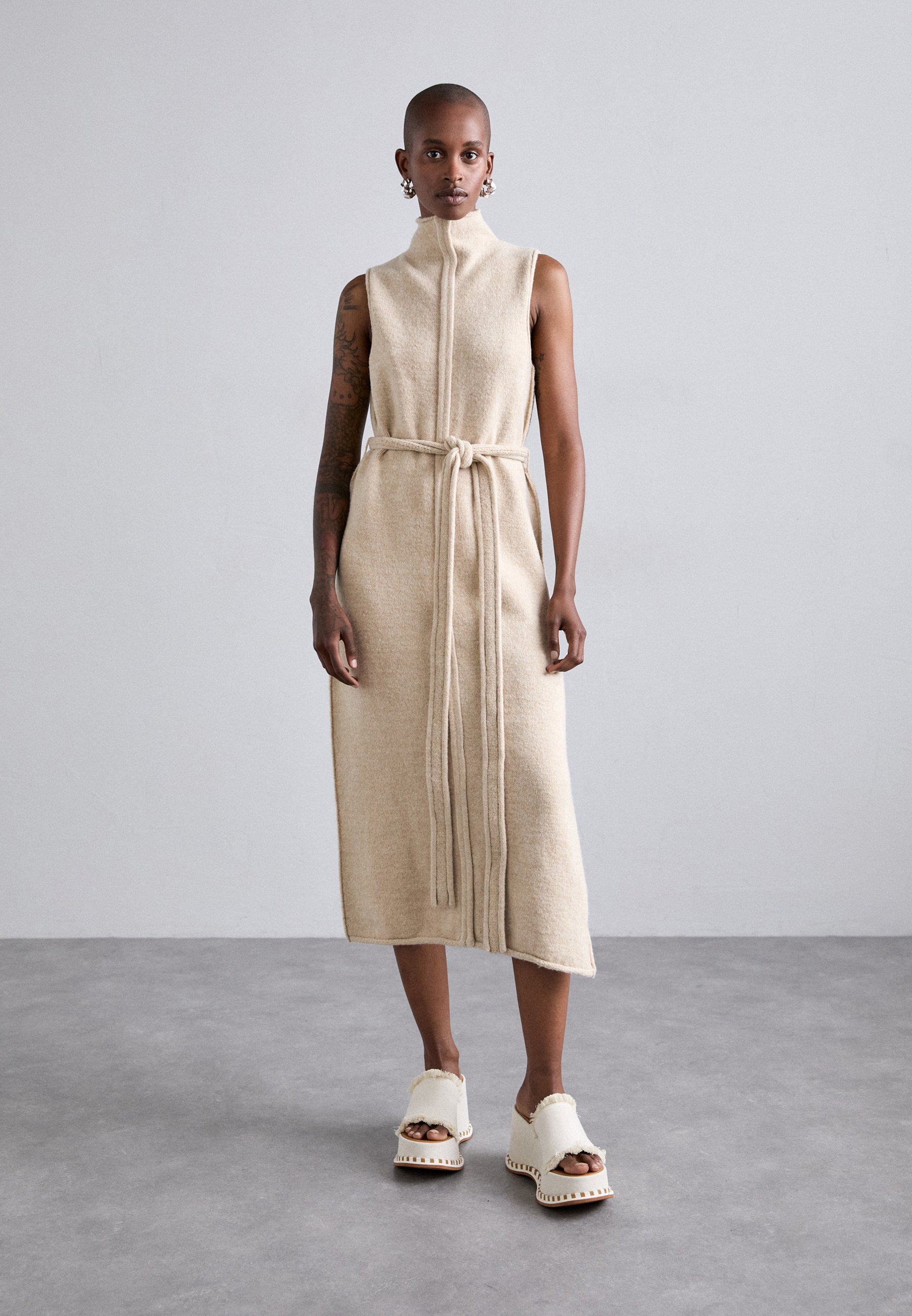 Proenza Schouler White Label ZOLA DRESS - Rochie tricotat - birch/cafeniu  - Zalando.ro