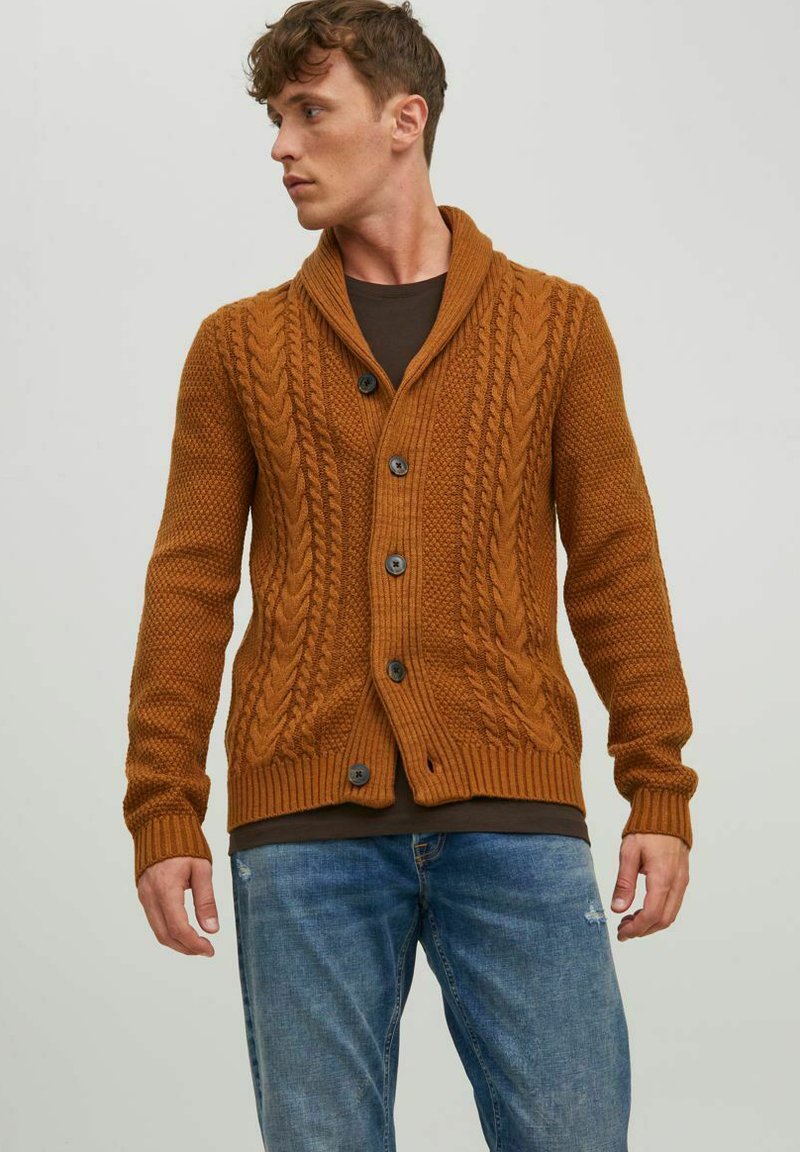 Jack & Jones JJCRAIG SHAWL NECK Cardigan rubber/brun Zalando.dk