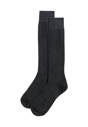 BASIC   - Knästrumpor - melange grey plain