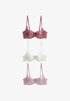 Next 3 PACK - Underwired bra - mauve purple cream rose pink